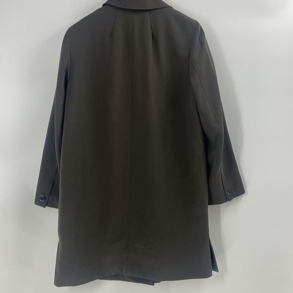 Gallery petite muted grey color car coat button front pockets - Picture 9 of 15